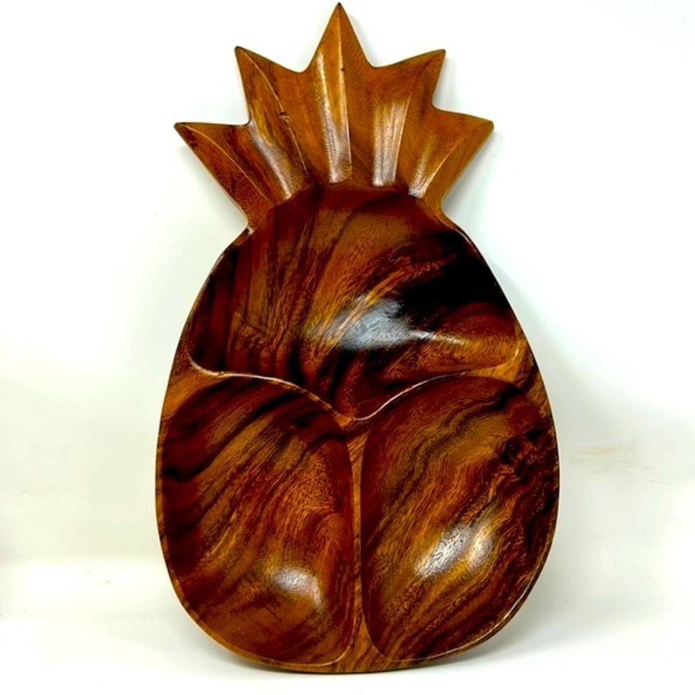 Vintage Wood‎ Pineapple Dish Hawaii Monkey Pod